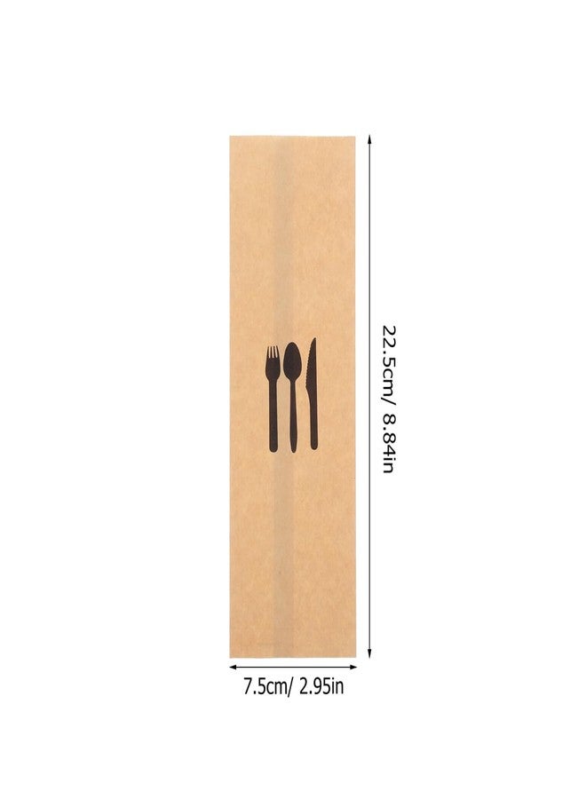 DOITOOL 100pcs Kraft Paper Cutlery Holder Silverware Bags for Parties Weddings and Events Safe and Sanitary Utensil Sleeves for Dining Table Decor - Image 4