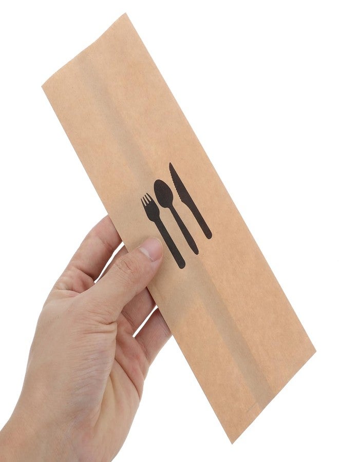 DOITOOL 100pcs Kraft Paper Cutlery Holder Silverware Bags for Parties Weddings and Events Safe and Sanitary Utensil Sleeves for Dining Table Decor - Image 5