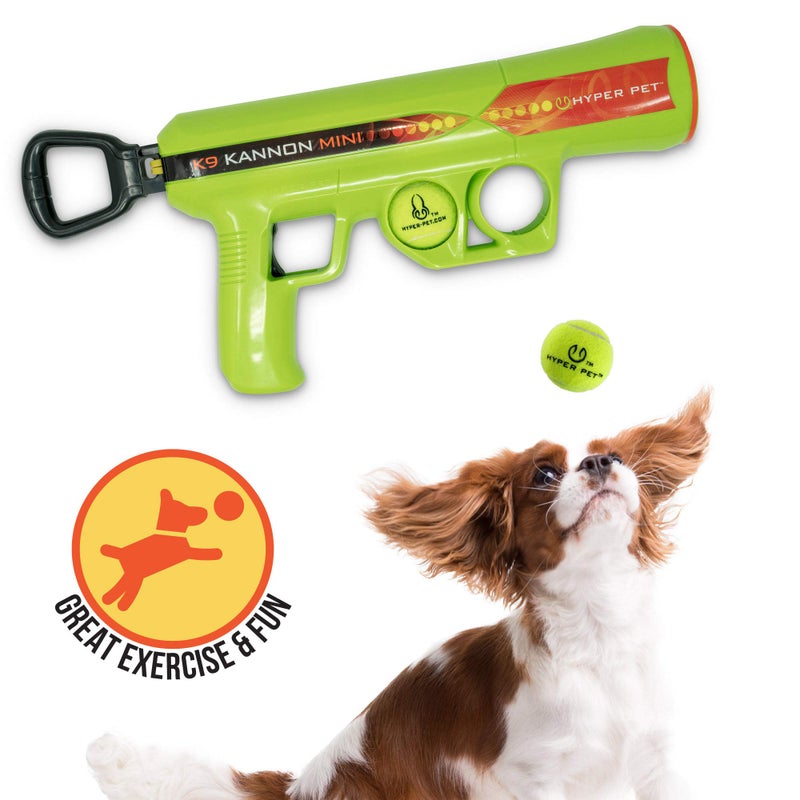 Hyper Pet MINI K9 Kannon Dog Ball Thrower Launcher for Dogs (Small Breeds Up To 20 Pounds), Includes One Hyper Pet 2 Inch Tennis Ball