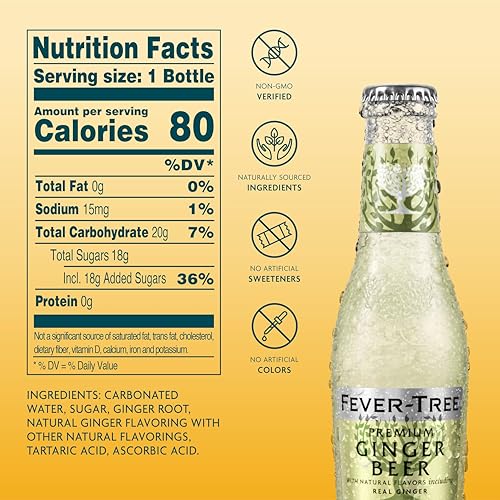 FEVER TREE FeverTree Ginger Beer  Premium Mixer for Cocktails and Mocktails 68 fl oz Bottles Pack of 24  Naturally Sourced NonGMO - Image 5