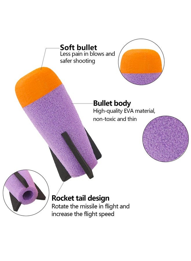 EKIND 8Pack Mega Missile Refill For Toy Rocket Launcher Foam Ammo Compatible For Nerf Nstrike Elite Series (Purple) - Image 3