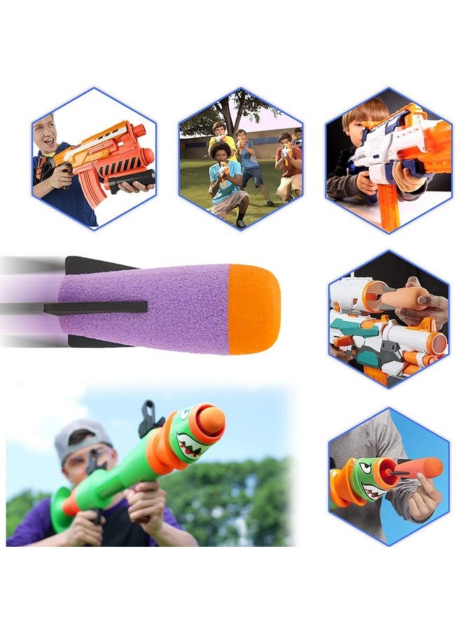 EKIND 8Pack Mega Missile Refill For Toy Rocket Launcher Foam Ammo Compatible For Nerf Nstrike Elite Series (Purple) - Image 4