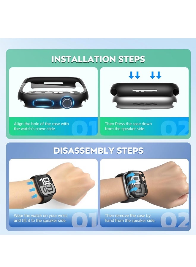 Waterproof Hard Case with Tempered Glass Compatible with Apple Watch Series 10 46mm Matte Transparent - Image 5