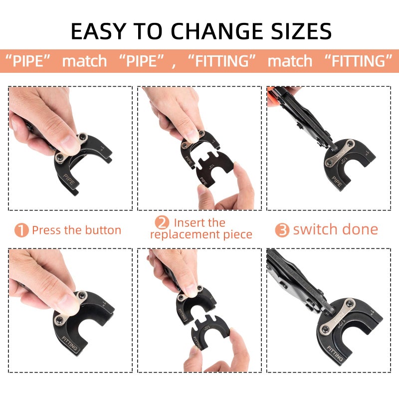 GIANNEER Push to Connect Removal Tool Disconnect Tongs for 1/2â€, 3/4â€, 1â€ Push Fitting Pex Removal Tool Improved Version - Image 4