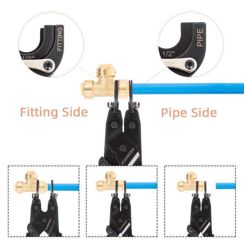 GIANNEER Push to Connect Removal Tool Disconnect Tongs for 1/2â€, 3/4â€, 1â€ Push Fitting Pex Removal Tool Improved Version - Image 3