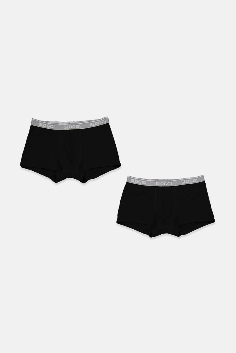 sloggi Men 2,Pack Go Cotton Hipster Trunks, Black - Image 1