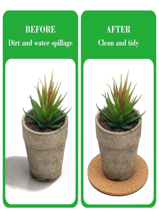 Coitak 6 Pieces Cork Mat for Plants, Round Cork Plant Coasters Mats for Garden, Courtyard, Pot Mat, Indoor Outdoor and DIY Craft Project (4 Inches) (4 Inch) - Image 4