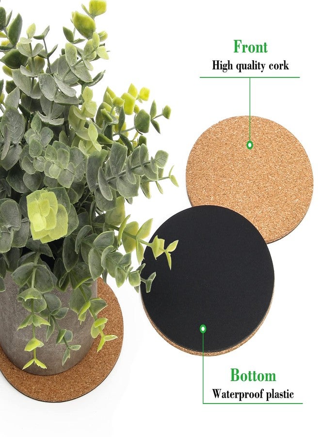 Coitak 6 Pieces Cork Mat for Plants, Round Cork Plant Coasters Mats for Garden, Courtyard, Pot Mat, Indoor Outdoor and DIY Craft Project (4 Inches) (4 Inch) - Image 3