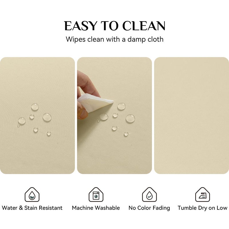 Softalker Rectangle Tablecloth  Waterproof & Stain Resistant Table Cloths Wrinkle Free Fabric Washable 210GSM Polyester Table Cover for Dining/Party/Outdoor - 60 x 102 inch Khaki - Image 4