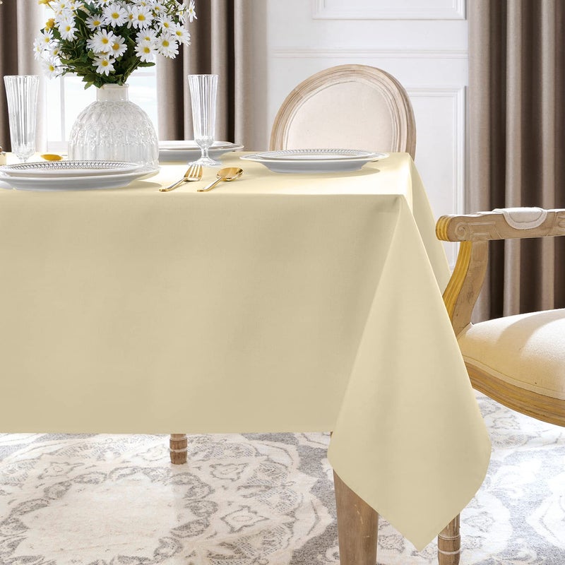 Softalker Rectangle Tablecloth  Waterproof & Stain Resistant Table Cloths Wrinkle Free Fabric Washable 210GSM Polyester Table Cover for Dining/Party/Outdoor - 60 x 102 inch Khaki - Image 3
