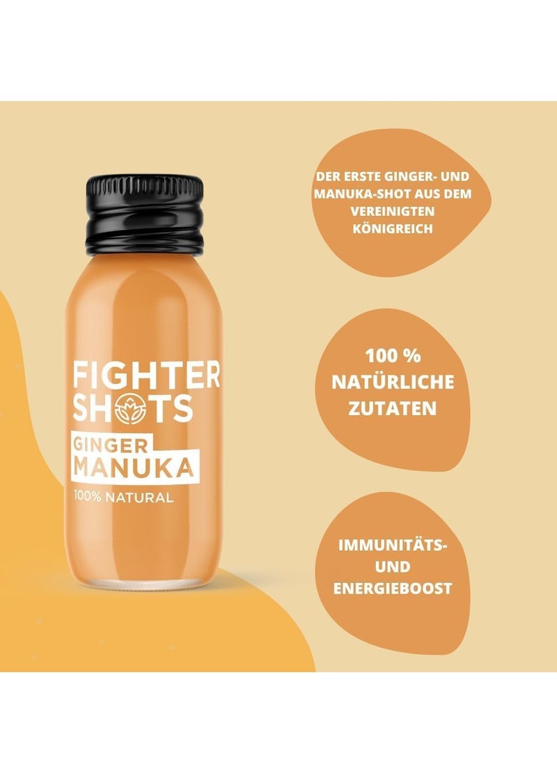 Fighter Shots Ginger Manuka Honey (12x60ml) | Award Winning Fresh & Fiery Ginger Shots | Cold Pressed Ginger Root for Immune Support | Boosts Energy | 100% Natural | No Nasties | A Perfect Pick Me Up - Image 3