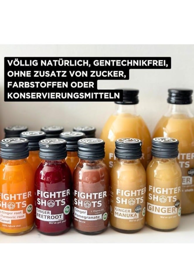 Fighter Shots Ginger Manuka Honey (12x60ml) | Award Winning Fresh & Fiery Ginger Shots | Cold Pressed Ginger Root for Immune Support | Boosts Energy | 100% Natural | No Nasties | A Perfect Pick Me Up - Image 5