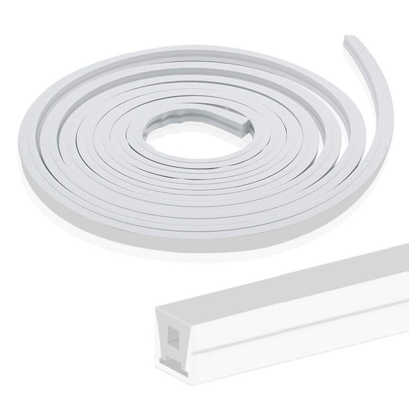BIRRAY 16.4FT/5M Silicone LED Channel System, 16x16mm DIY LED Neon Rope Light IP67 Waterproof for 12mm LEDs Strip Lights Installation, for Indoor Outdoor Ambient Decor