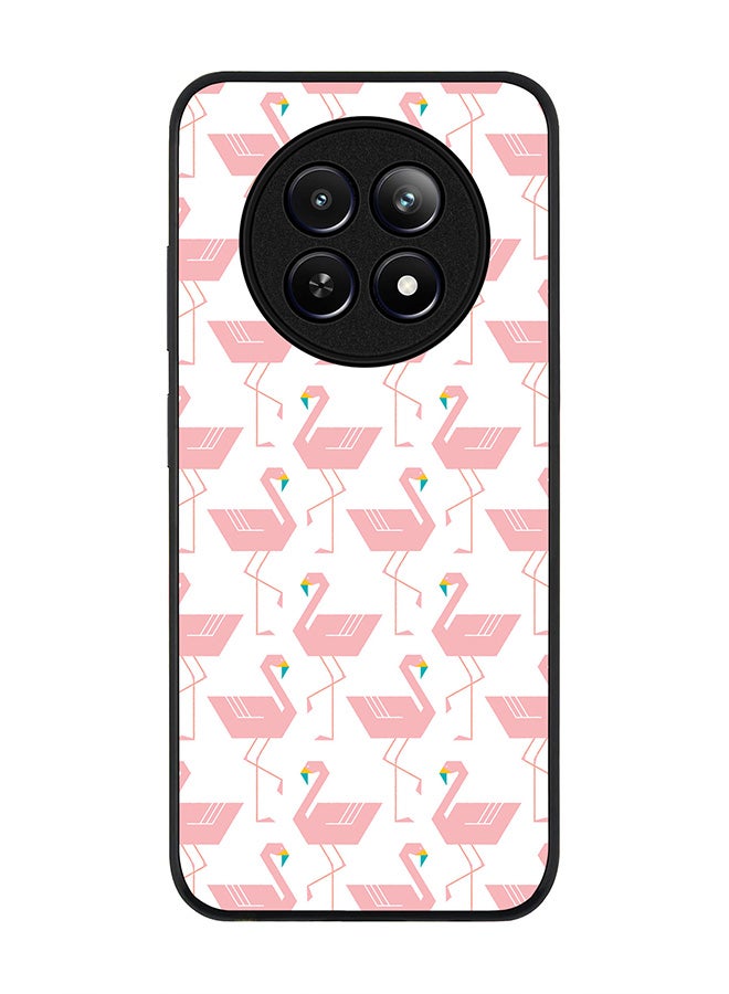 Stylizedd Rugged Black edge case for Realme 12 / Realme 12x, Slim fit Soft Case Flexible Anti Drop TPU Gel Thin Cover -  Feminine Flamingos - Image 1