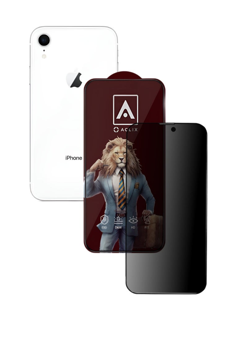 ACLIX Antistatic ESD Dustproof Premium Quality High Definition Anti-Spy Privacy Tempered Glass Screen Protector Designed For  iPhone XR - Image 1