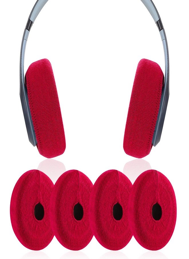 JARMOR Earpads Sweater Cover Protectors with Stretchable Knit Fabric for Beats Studio 3/2 Wireless/Wired Bose QC35 25 15 Headphones and Other Headsets with 3-4 Inch Ear Cushions [ 2 Pairs ] (Red) - Image 1