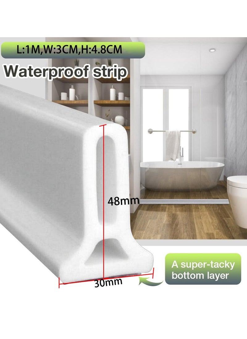 Sharpdo Shower Barrier Water Stopper Bathroom Waterproof Strip Rubber Adjustable Size Strap Belt Water Blocker 1M  - Image 1
