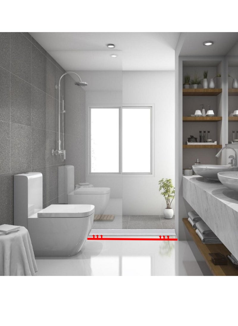 Sharpdo Shower Barrier Water Stopper Bathroom Waterproof Strip Rubber Adjustable Size Strap Belt Water Blocker 1M  - Image 3