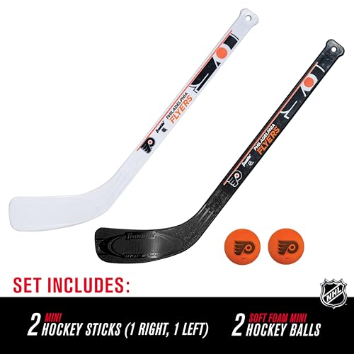 Franklin Sports Philadelphia Flyers NHL Mini Hockey Stick Set - NHL Team Knee Hockey Stick and Ball Set - Two Players - Great Toy for Kids - Image 2