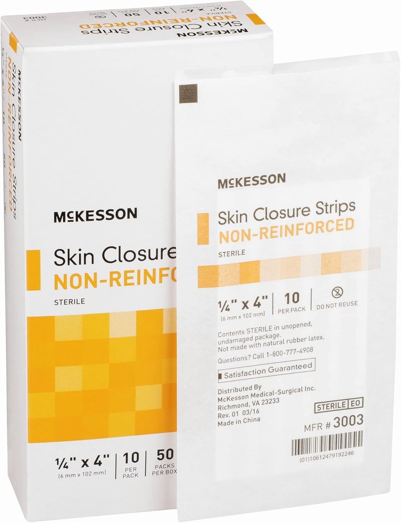 McKesson Skin Closure Adhesive Strips Flexible Steri Strip for Wound Care 14 in x 4 in 50 Count - Image 1