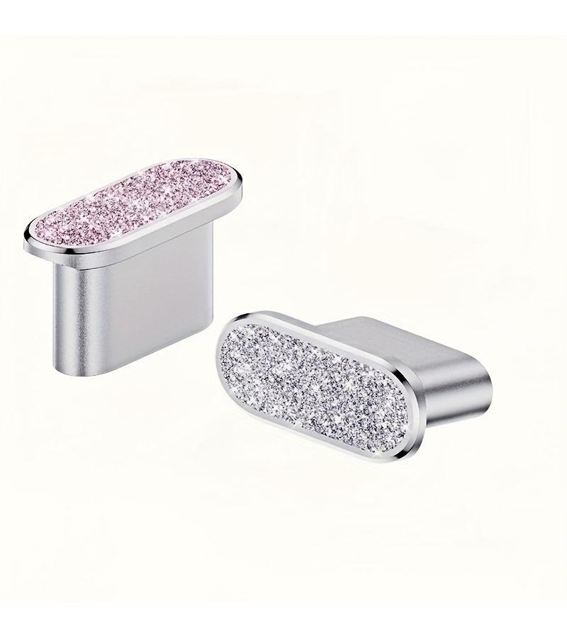 Pink Glitter Dust Plug For iPhone Type C Charging Port - Image 1
