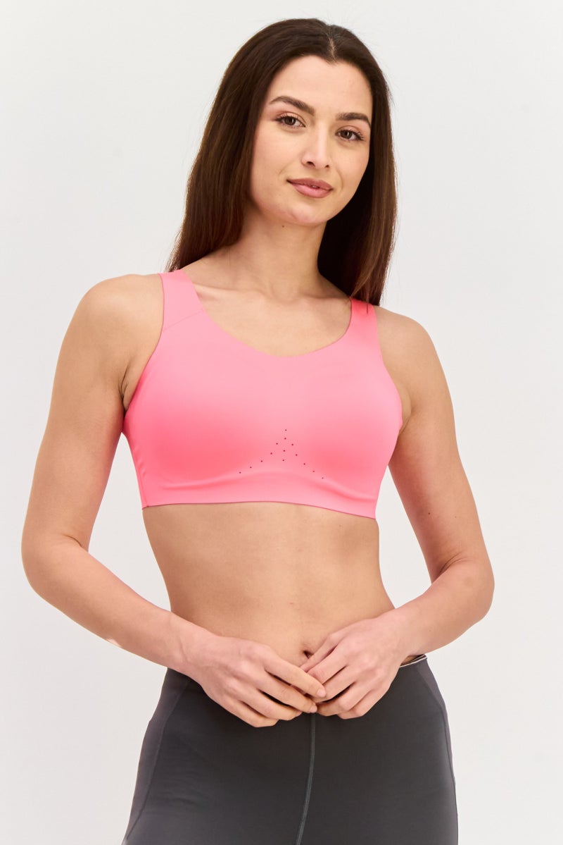 Brooks Women Sportswear Fit Lightly Padded Running Sports Bra, Pink - Image 1