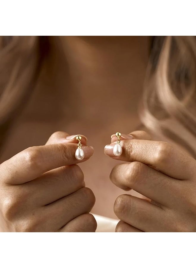 AQUILUX Pearl Dangle Earrings – Gorgeous Bridal Boho Drop Pearl Earrings for Women – Dainty Long Tassel 14K-Gold Trendy Earrings, Ideal Wedding Pearl Jewelry for Teen - Image 4