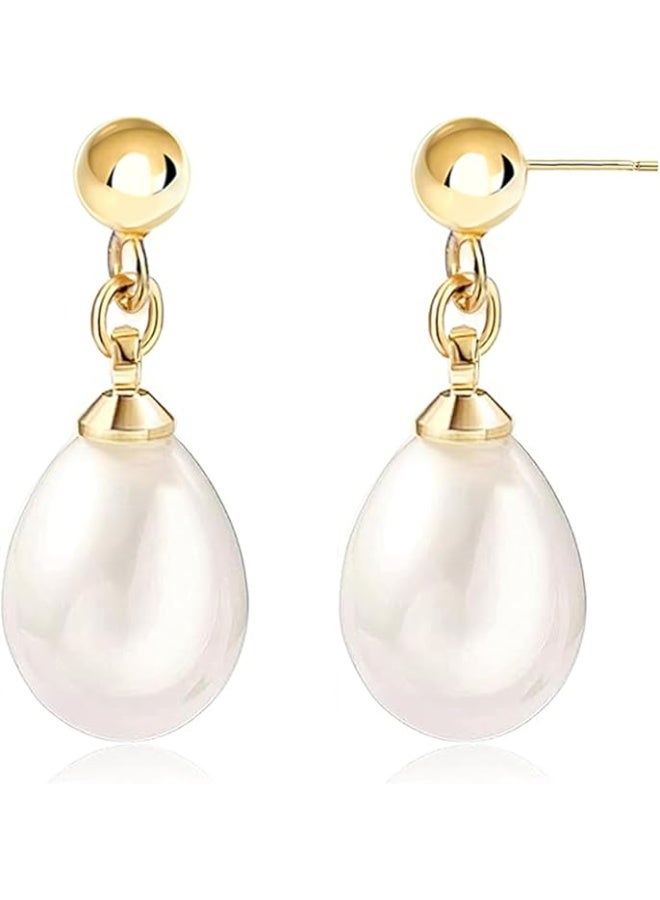 AQUILUX Pearl Dangle Earrings – Gorgeous Bridal Boho Drop Pearl Earrings for Women – Dainty Long Tassel 14K-Gold Trendy Earrings, Ideal Wedding Pearl Jewelry for Teen - Image 1