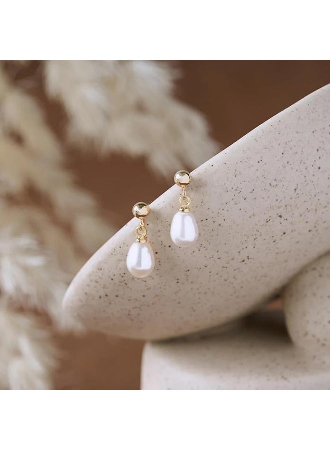 AQUILUX Pearl Dangle Earrings – Gorgeous Bridal Boho Drop Pearl Earrings for Women – Dainty Long Tassel 14K-Gold Trendy Earrings, Ideal Wedding Pearl Jewelry for Teen - Image 5