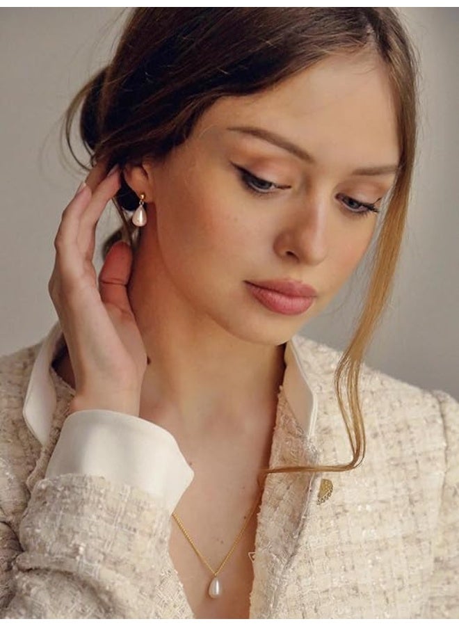 AQUILUX Pearl Dangle Earrings – Gorgeous Bridal Boho Drop Pearl Earrings for Women – Dainty Long Tassel 14K-Gold Trendy Earrings, Ideal Wedding Pearl Jewelry for Teen - Image 3