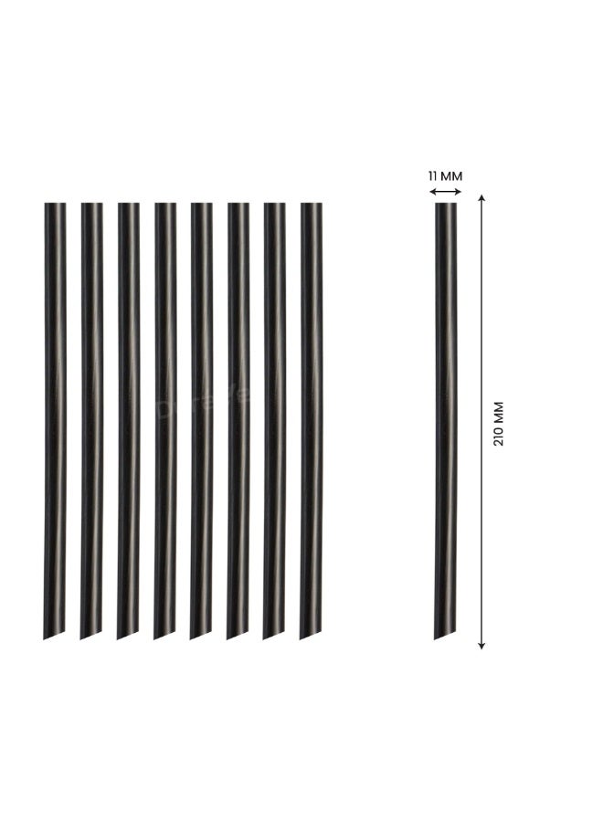درافل Duravel Black Plastic Drinking Straws, Individually Wrapped, 11mm x 210mm, 250 Pieces - Image 2