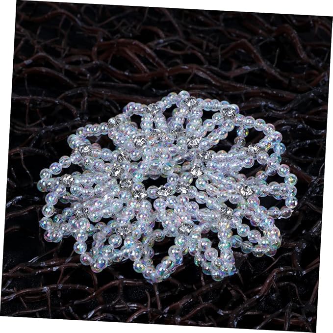 FOMIYES Elastic Bun Cover Pearl Bun Cover Crystal Hair Snood Net Rhinestone Hair Bun Holder Rhinestone Hair Ornament Hair Nets for Women Rhinestone Hair Snood Miss Hair Net Belt Scarf