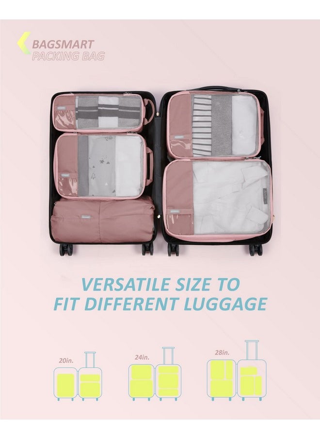 BAGSMART BAGSMART 6 Set Compression Packing Cubes for Travel, Lightweight Vacation Travel Essentials for Women, Travel Accessories for Suitcase Organizer Bags Set, Durable Luggage Organizer Travel Bags  - Image 3