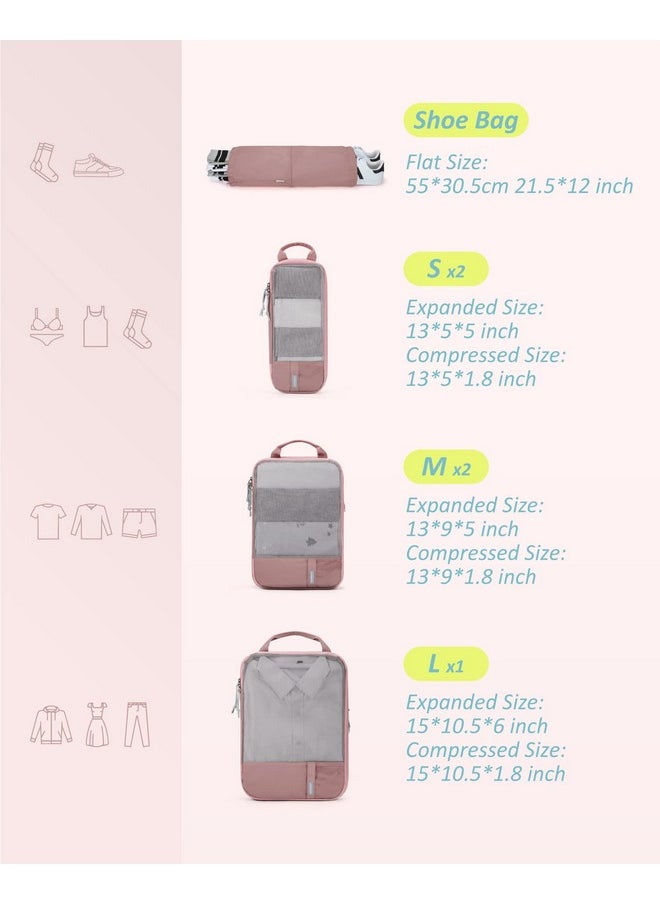 BAGSMART BAGSMART 6 Set Compression Packing Cubes for Travel, Lightweight Vacation Travel Essentials for Women, Travel Accessories for Suitcase Organizer Bags Set, Durable Luggage Organizer Travel Bags  - Image 2
