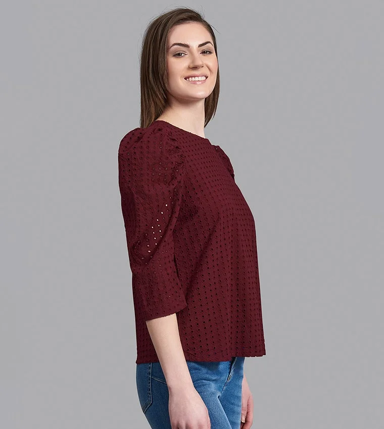 BEVERLY HILLS POLO CLUB  Ramadan Enchanted Eyelet Fashion Top for Women | Best Price UAE