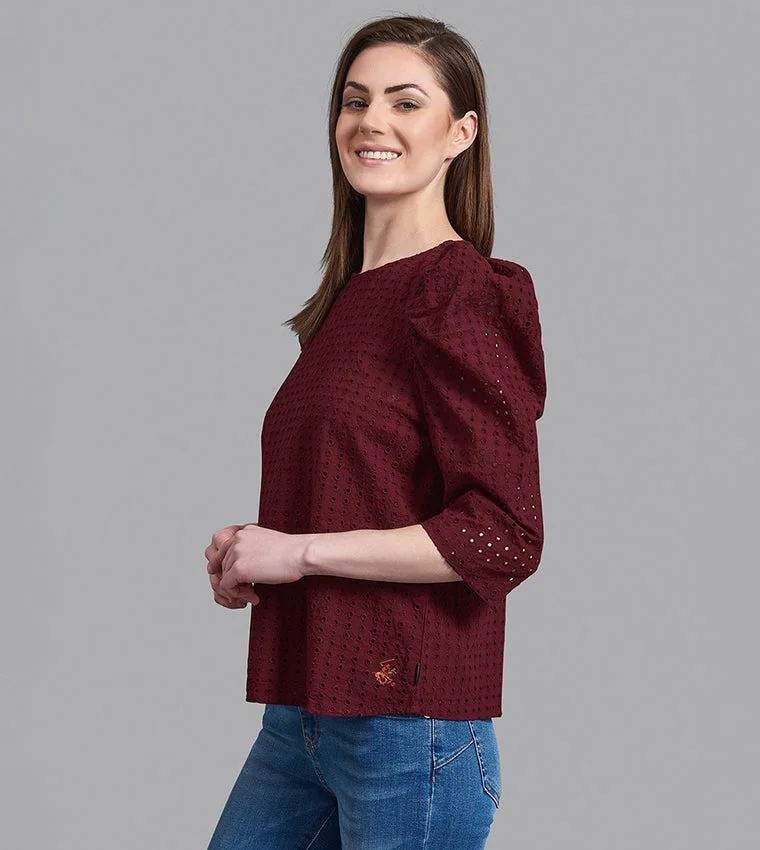BEVERLY HILLS POLO CLUB  Ramadan Enchanted Eyelet Fashion Top for Women | Best Price UAE