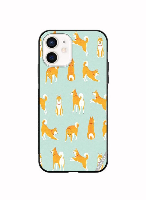 Protective Case Cover For Apple iPhone 12 Shib Inu Design Multicolour