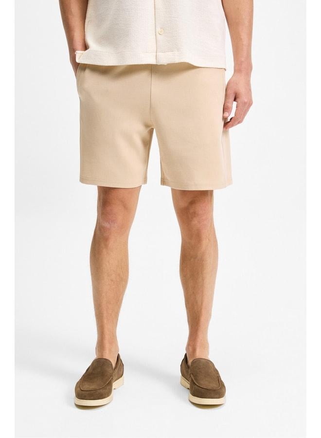 GRIMELANGE TYRONE Men's Elastic Waist Back Single Pocket Relaxed Fit Beige Short. - Image 2