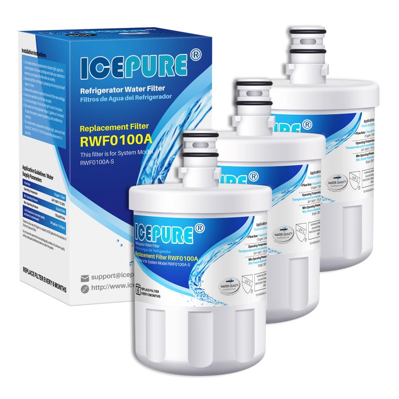 ICEPURE 5231JA2002A Refrigerator Water Filter,Replacement for LG LT500P, GEN11042FR-08, ADQ72910901, ADQ72910907, LFX25974ST, LFX25973S, Kenmore 9890, 469890, LSC27925ST, 3PACK(Package may vary) - Image 1