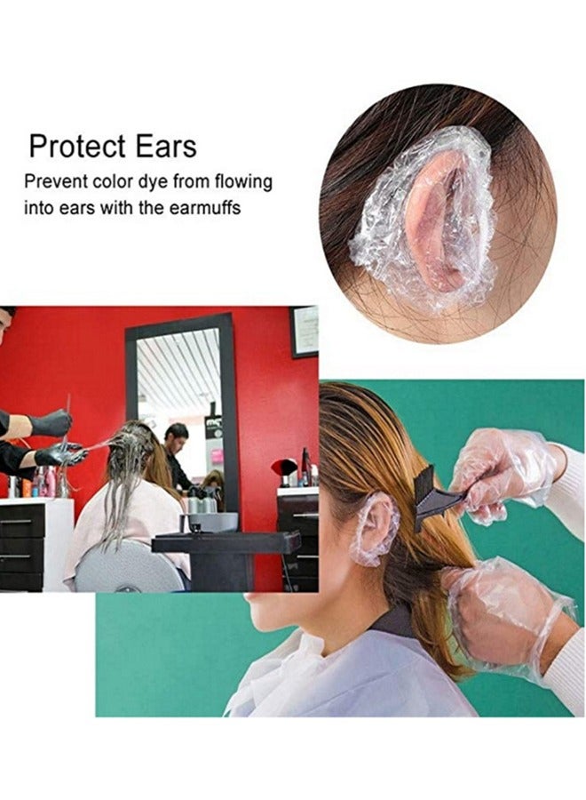 100 PCS Ear Protector Caps Disposable Elastic Clear Shower Water Ear Covers Large For Hair Dye, Shower, Bathing Ear Cover Caps, Spa Home Use Hotel and Hair Salon - Image 2