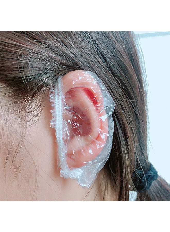 100 PCS Ear Protector Caps Disposable Elastic Clear Shower Water Ear Covers Large For Hair Dye, Shower, Bathing Ear Cover Caps, Spa Home Use Hotel and Hair Salon - Image 3