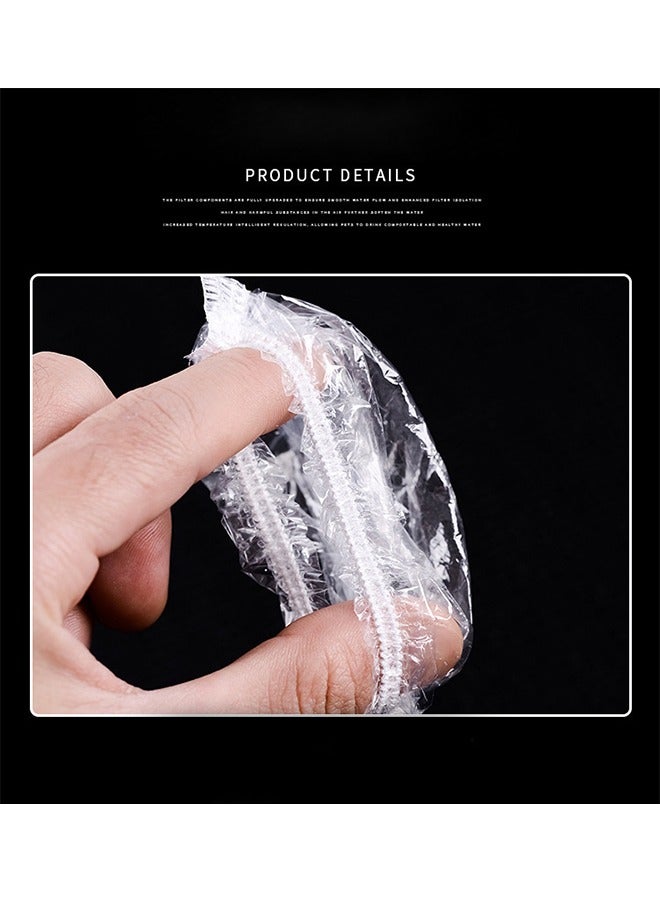 100 PCS Ear Protector Caps Disposable Elastic Clear Shower Water Ear Covers Large For Hair Dye, Shower, Bathing Ear Cover Caps, Spa Home Use Hotel and Hair Salon - Image 4