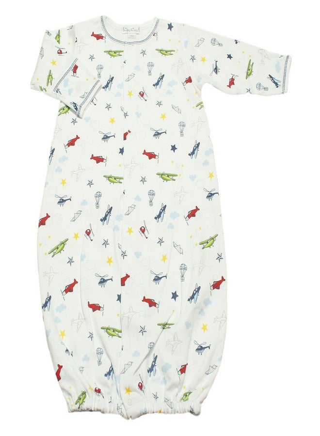 Kissy Kissy - Aviators Print Converter Gown (Preemie) White