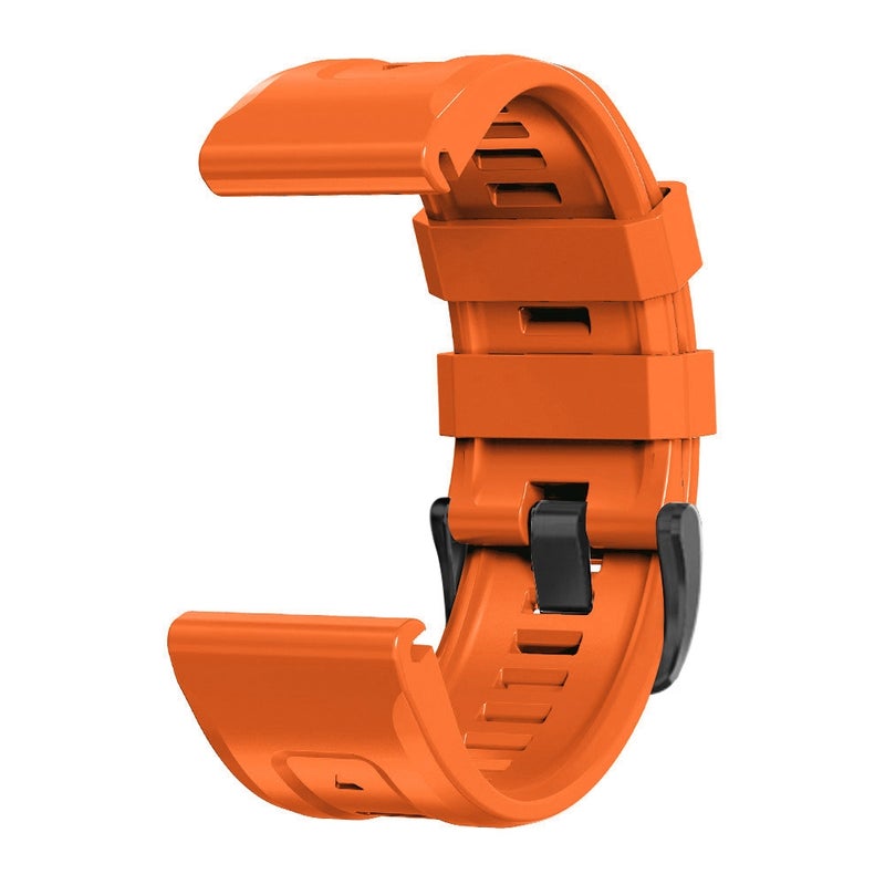 S-TOP For Garmin Fenix 7 / 6 Pro / 5 Plus 22mm Black Buckle Silicone Watch Band(Orange) - Image 3