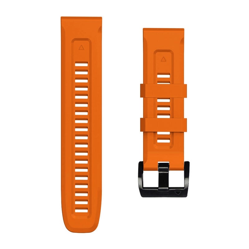 S-TOP For Garmin Fenix 7 / 6 Pro / 5 Plus 22mm Black Buckle Silicone Watch Band(Orange) - Image 2