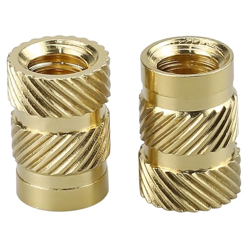 RoyceMart 50-Pack M6 x 12L x 8D Brass Threaded Inserts, Heat Set Knurled Nuts for 3D Printing & Plastics, Female Threaded Brass Inserts - Image 1