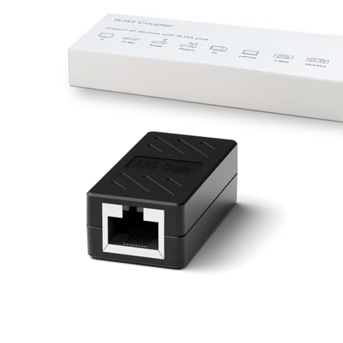 Dingsun RJ45 Coupler, Ethernet Extender for Cat7/Cat6/Cat5e/Cat5 Female to Female Ethernet Coupler Connector(1pack, Black) - Image 1