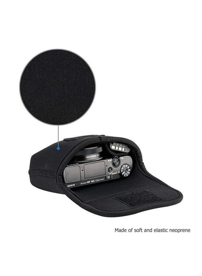 JJC Neoprene Compact Digital Camera Case Travel Pouch for Sony ZV-1 RX100 VII VA VI V IV III II DSC W800 W830 WX500 HX99 HX90V HX80 for Canon G7X III II G9X II SX740 SX730 SX620 SX610 ELPH 360 190 180 - Image 3