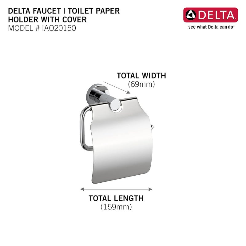 DELTA FAUCET Toilet Paper Holder with Cover IAO20150 Chrome Small - Image 2