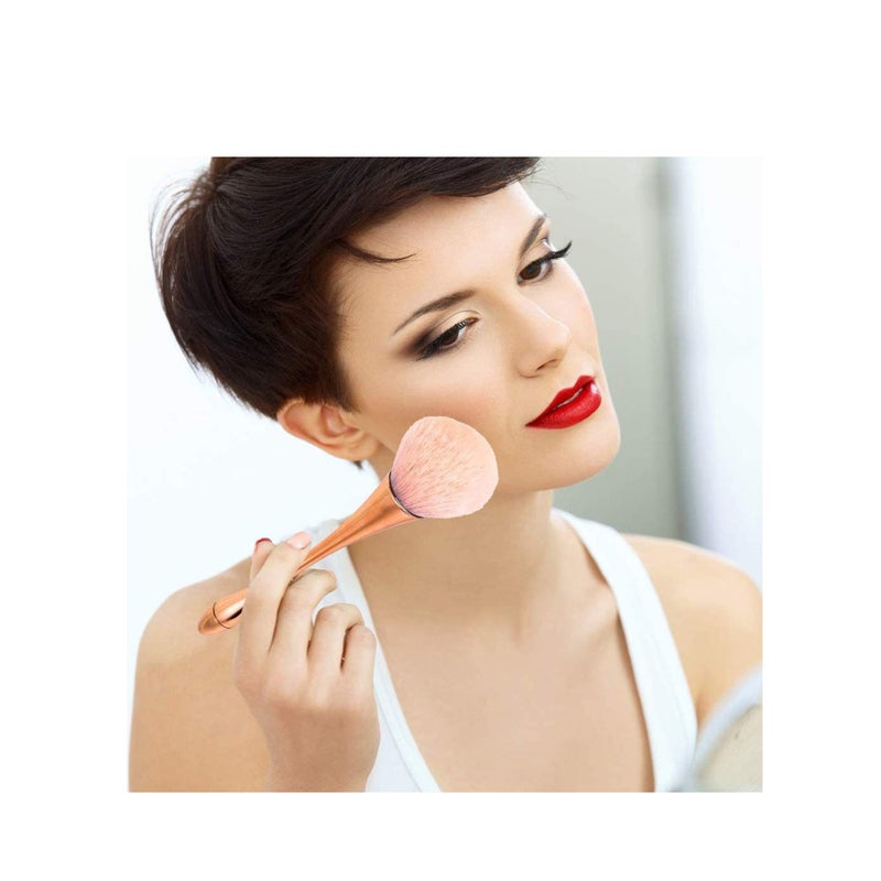 SOLARAE 2 Pcs Large Mineral Powder Brush, Soft Fluffy Foundation Brush, Professional Powder Brush and Blush Brush for Daily Makeup, Rose Gold - Image 4